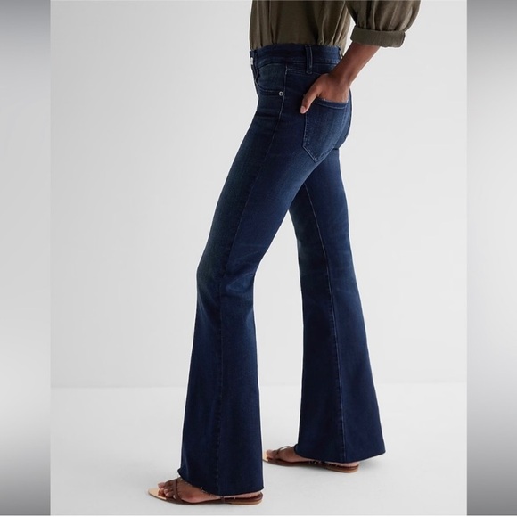 Express Size XL 70’s Flare Mid Rise Blue Jeans 7151774 - Picture 3 of 16